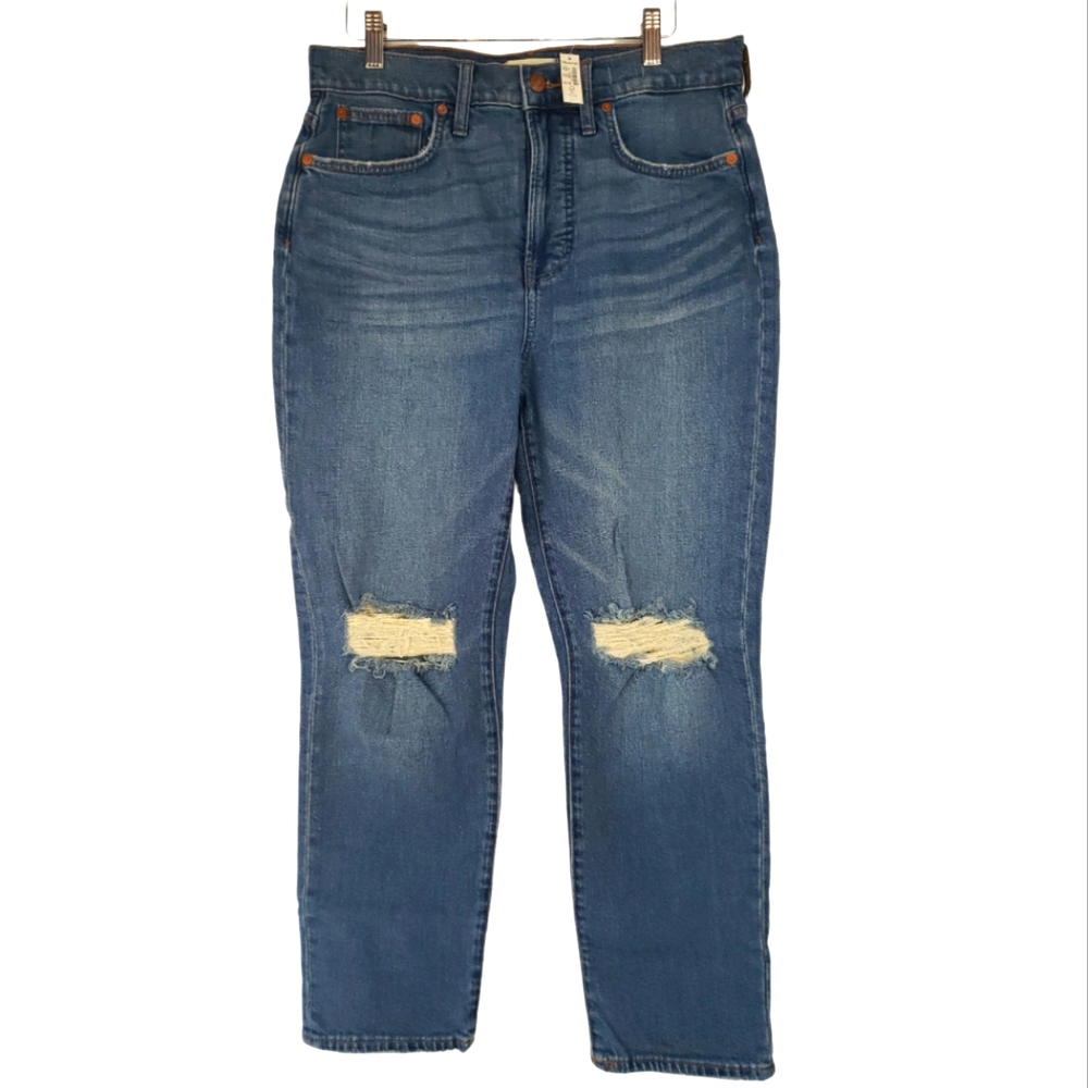 Madewell NWT Perfect Vintage Crop Jean Size 29 Tapered Leg Distressed - Picture 2 of 16